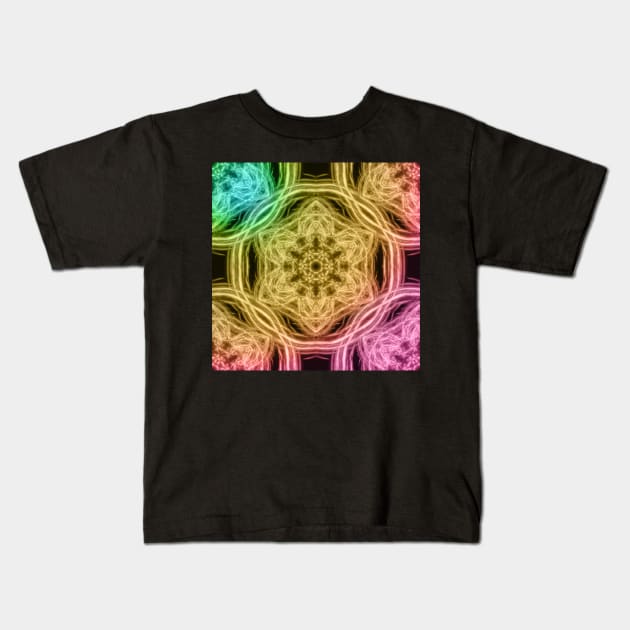 Elegant rainbow kaleidoscopes Kids T-Shirt by hereswendy